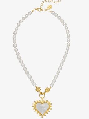 Susan Shaw Mother of Pearl Heart Necklace - Women Jewelry